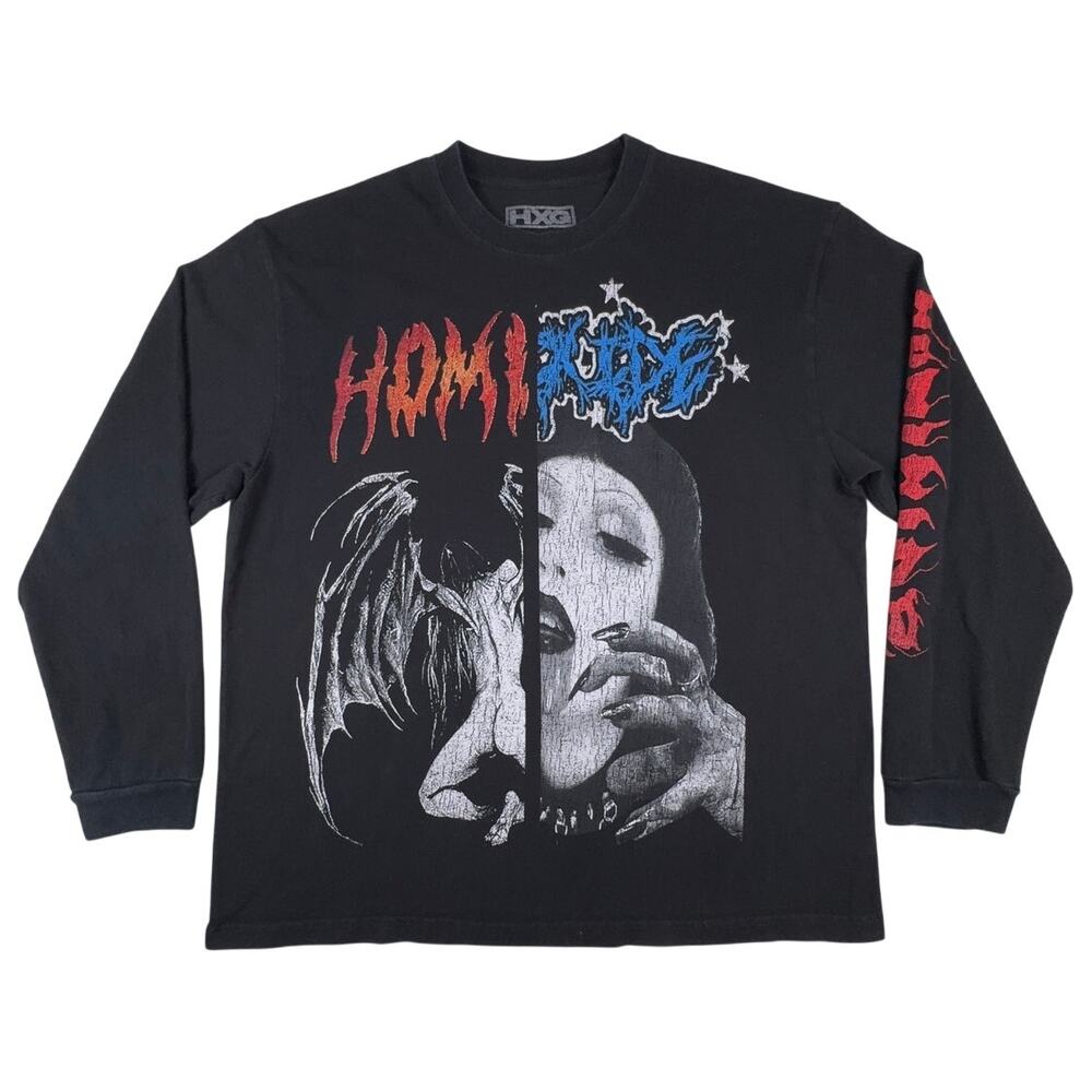 Homixide Gang HXG I Almost Died in the Moshpit Long Sleeve Shirt L 2025